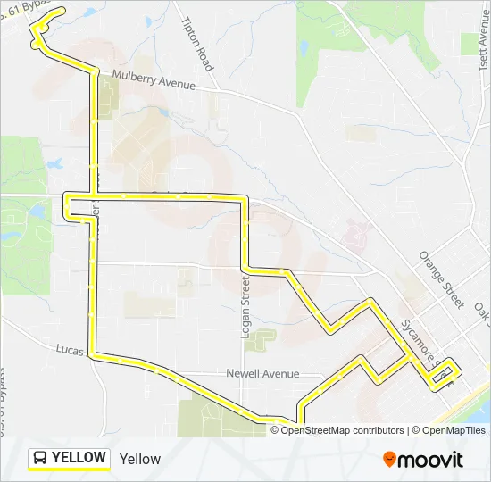 YELLOW Bus Line Map