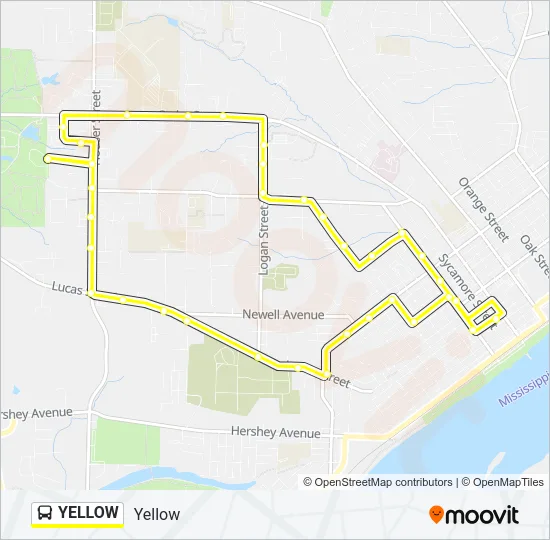 YELLOW Bus Line Map