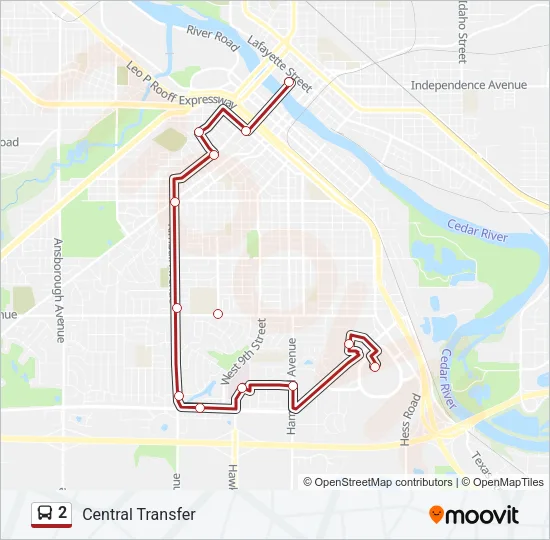 2 Bus Line Map