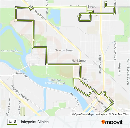 3 Bus Line Map
