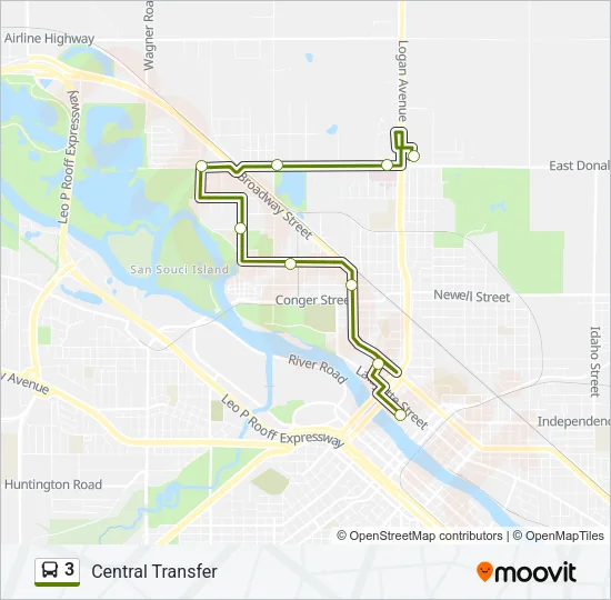 3 Bus Line Map