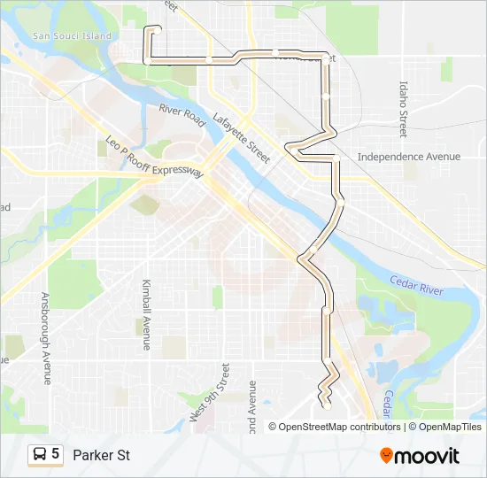 5 Bus Line Map