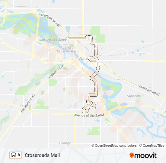 5 Bus Line Map