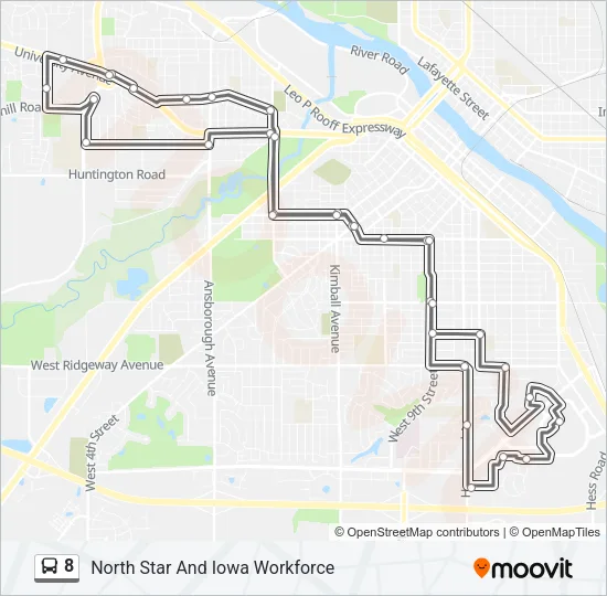 8 Bus Line Map