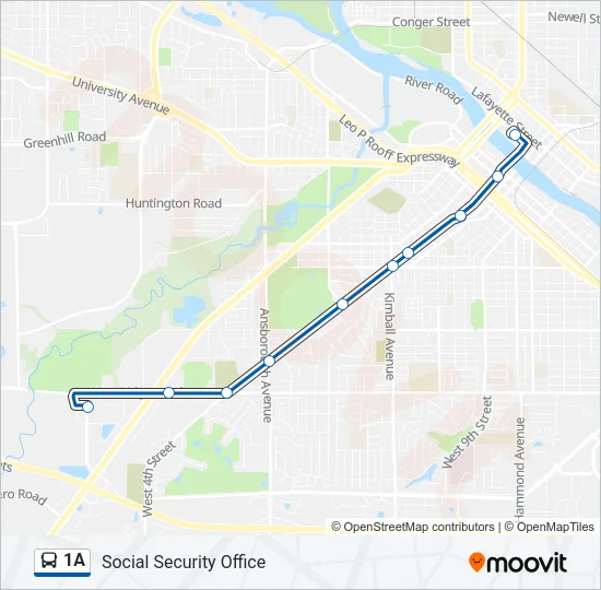 1A Bus Line Map