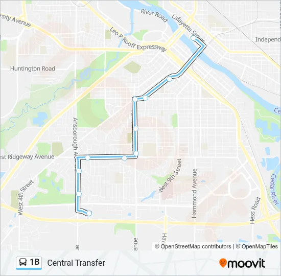 1B Bus Line Map