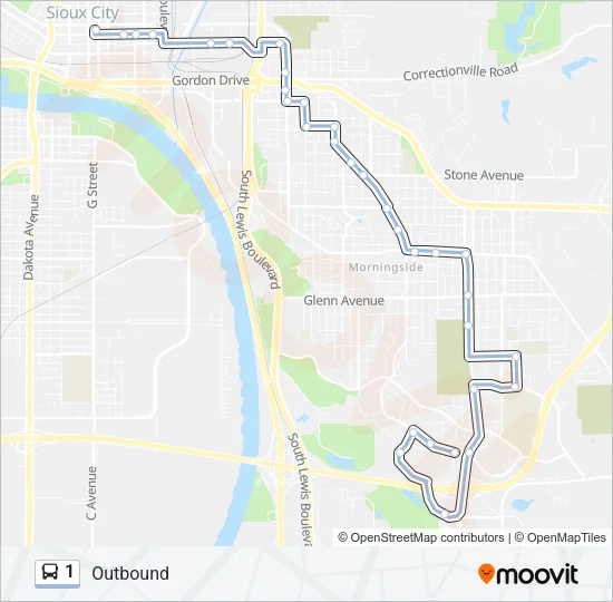 1 Bus Line Map