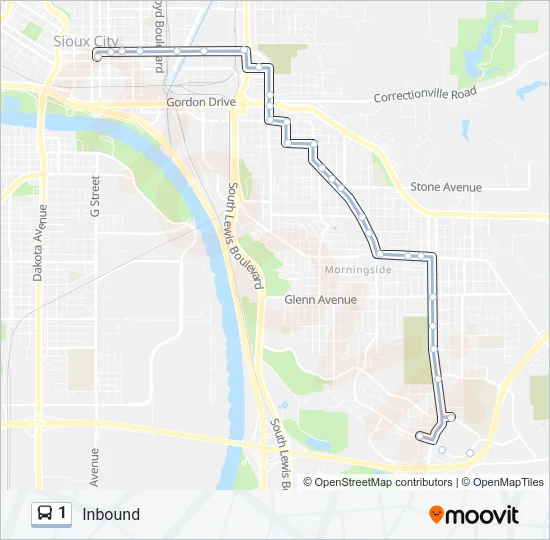 1 Bus Line Map