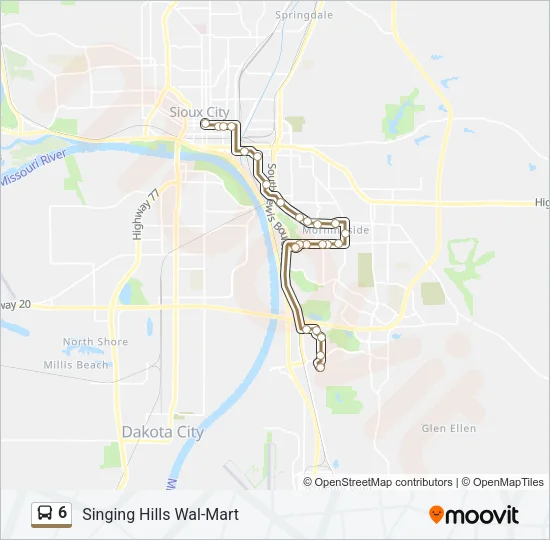 6 Bus Line Map
