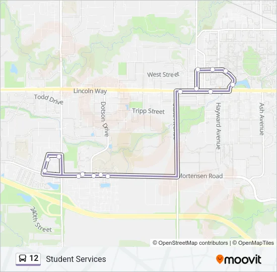 Mapa de 12 de autobús