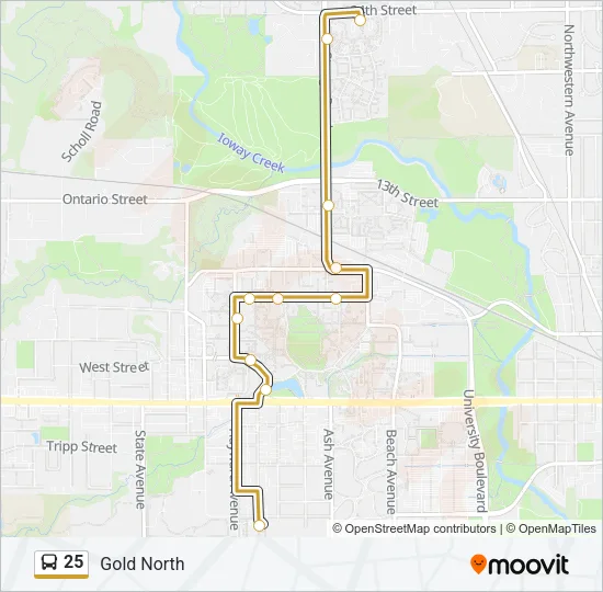 25 Bus Line Map