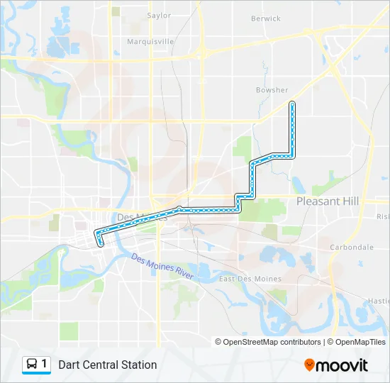 1 Bus Line Map