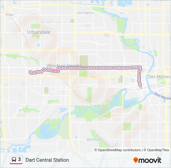 3 Bus Line Map