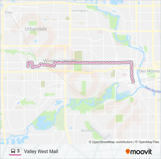 3 Bus Line Map