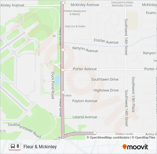 8 Bus Line Map