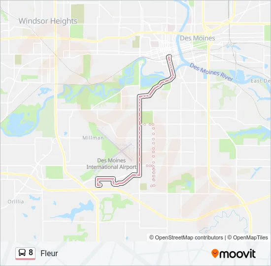 8 Bus Line Map