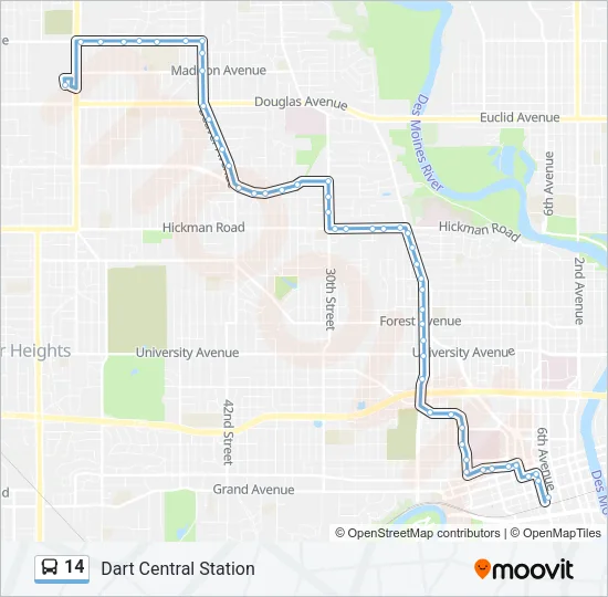 14 Bus Line Map