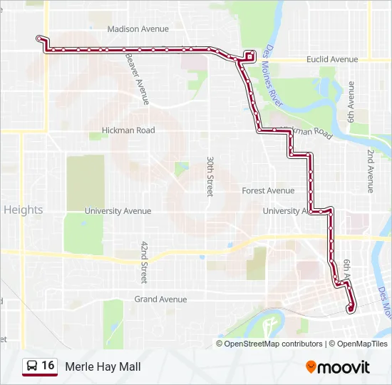 16 Bus Line Map