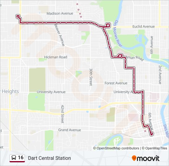 16 bus Line Map