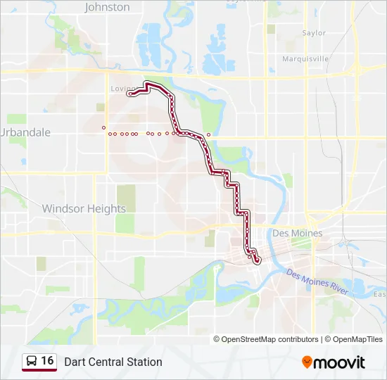 16 Bus Line Map