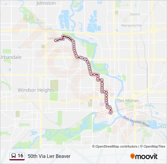16 Bus Line Map