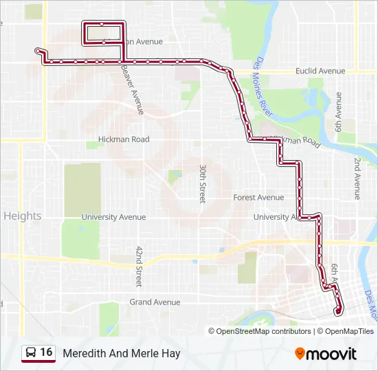 16 Bus Line Map