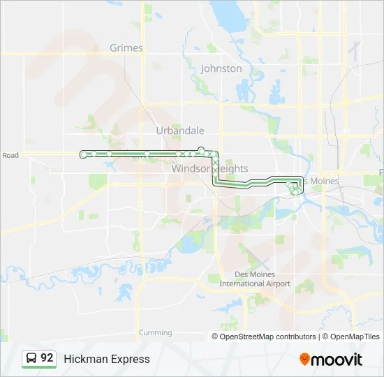 92 Bus Line Map