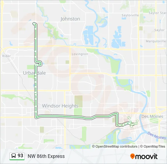 93 Bus Line Map