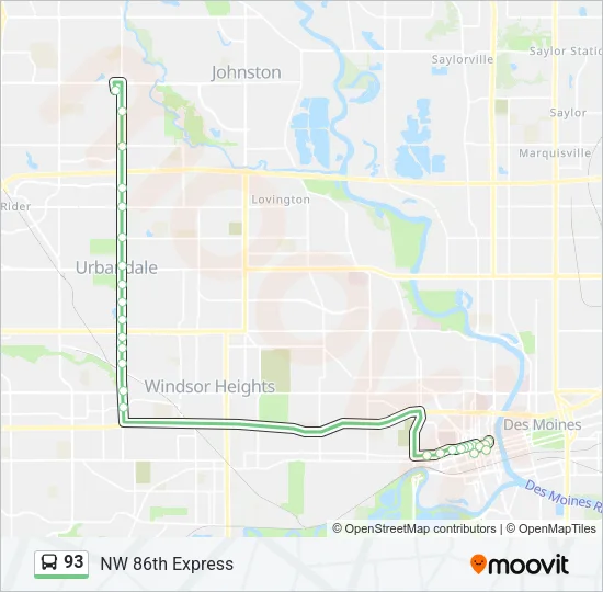 93 Bus Line Map