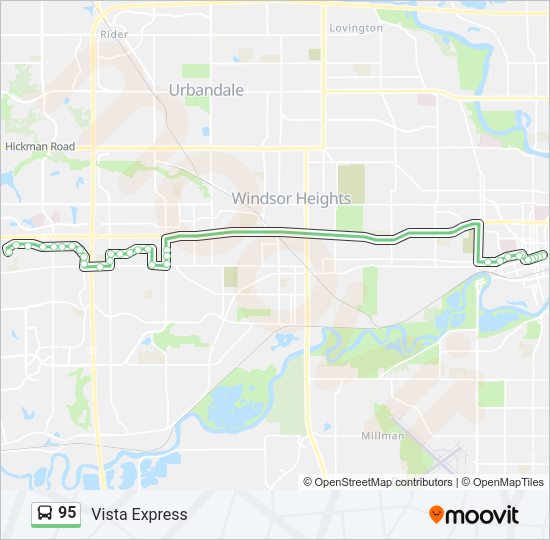 95 bus Line Map