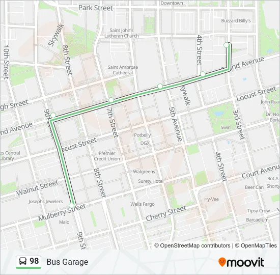 98 Bus Line Map