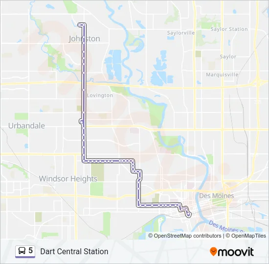 5 Bus Line Map