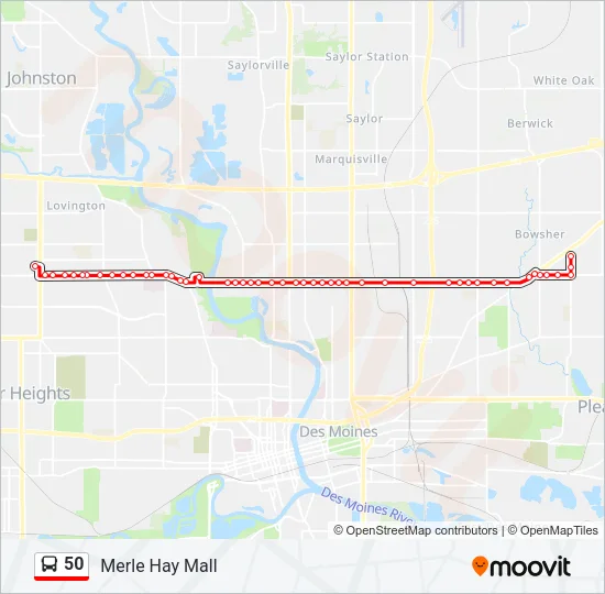 50 Bus Line Map