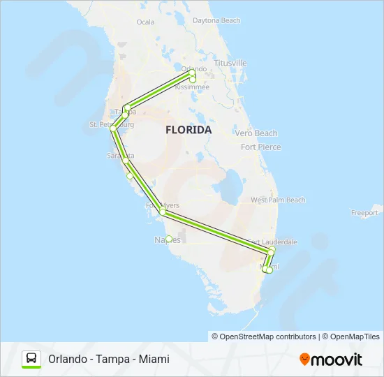 FLIXBUS 2421 Bus Line Map