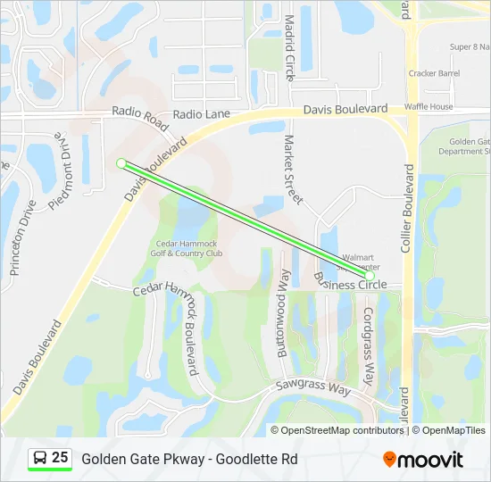 25 Bus Line Map