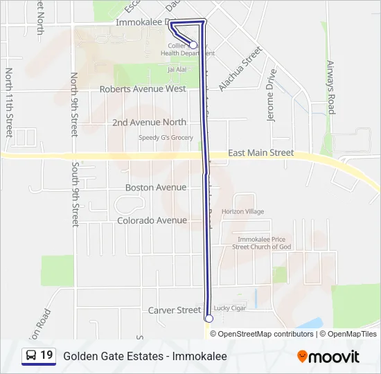 19 Bus Line Map