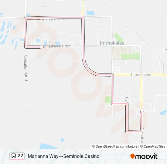 22 Bus Line Map