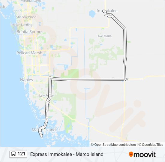 121 bus Line Map