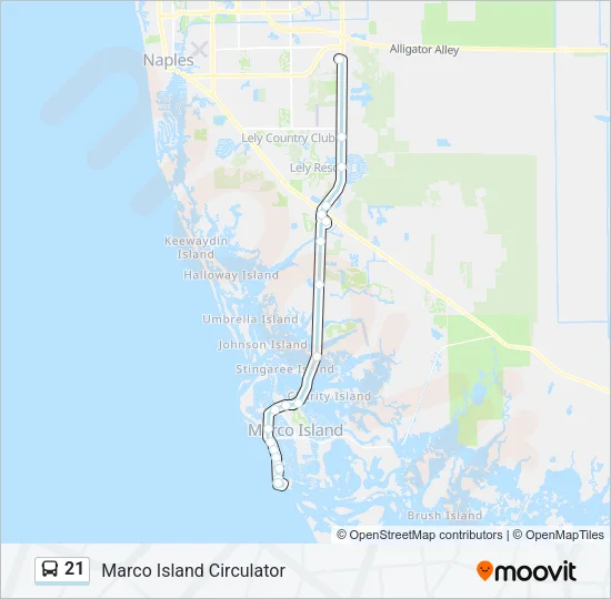21 Bus Line Map