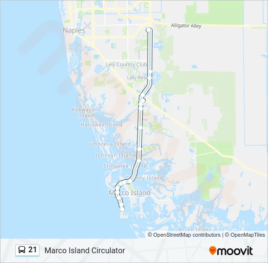 21 Bus Line Map