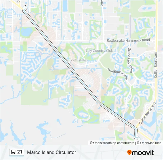 21 Bus Line Map