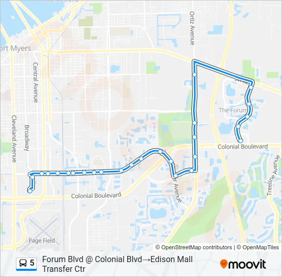 5 Bus Line Map