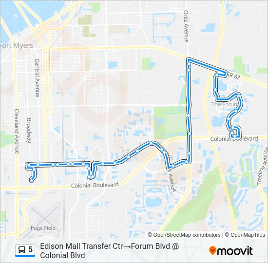 5 Bus Line Map