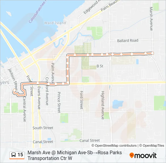 15 Bus Line Map
