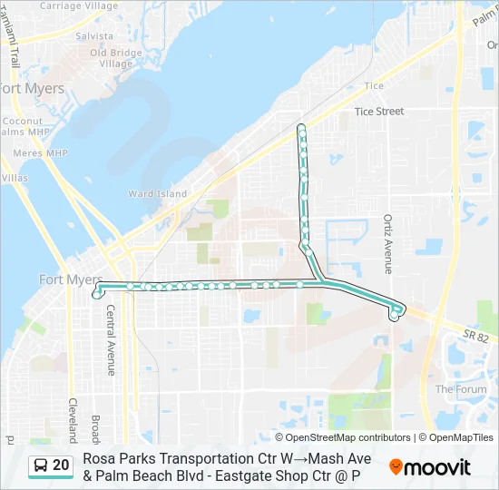 20 Bus Line Map
