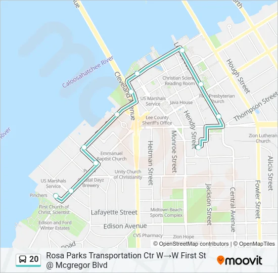 20 Bus Line Map