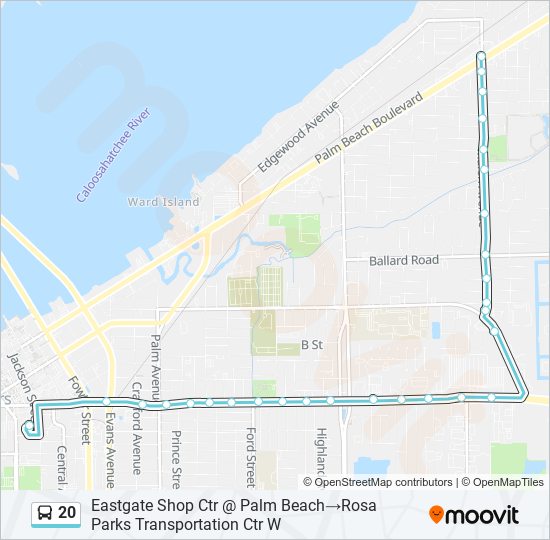 Mapa de 20 de autobús