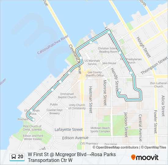 Mapa de 20 de autobús