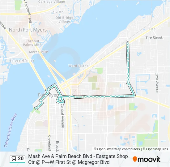 20 Bus Line Map