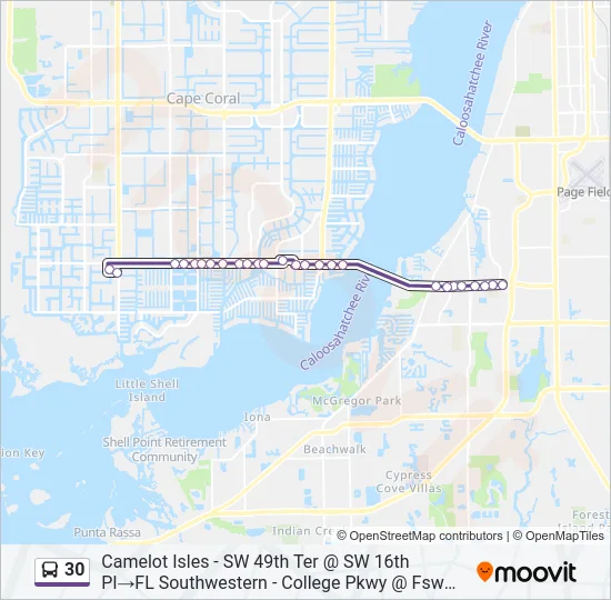30 Bus Line Map